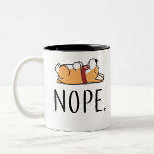 Nope Corgi Zweifarbige Tasse