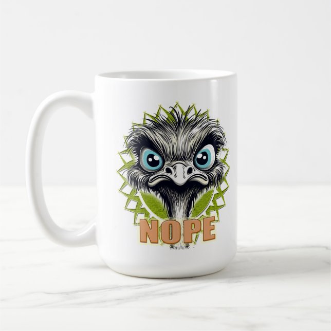 "Nope" Cute Ostrich Mug Kaffeetasse (Links)