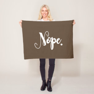 Nope Funny Bleibe Zuhause Script Typografie Word A Fleecedecke