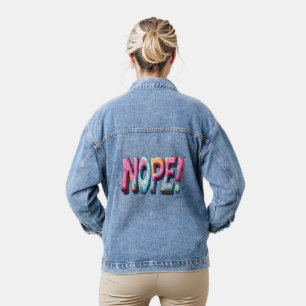 NOPE Funny Colorful Text Jeansjacke