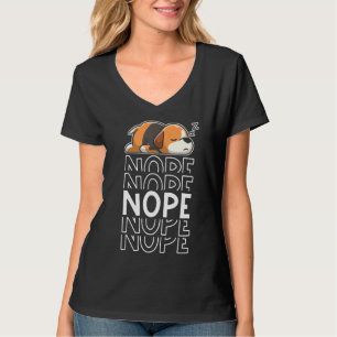 Nope Funny Lazy Animal Beagle Lying Dog Lover T-Shirt
