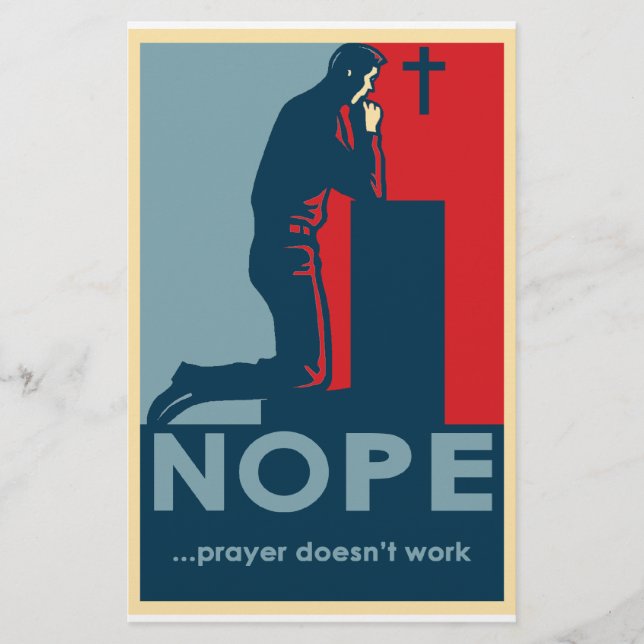 NOPE... Gebet funktioniert nicht - Atheistischer F Flyer (Vorne)