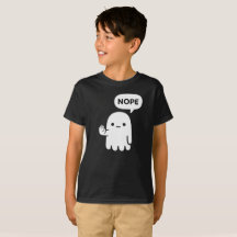 Nope Ghost | T-shirt drôle et minimal pour enfants