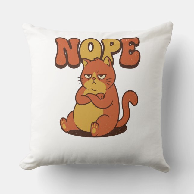 NOPE Grumpy Cat Throw Pillow Kissen (Vorderseite)