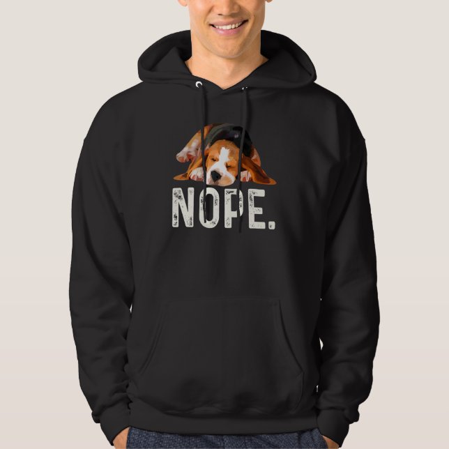 Nope Lazy Beagle Dog Hoodie (Vorderseite)