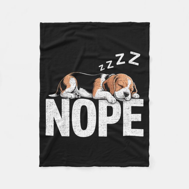 Nope Lazy Beagle  Fleecedecke (Vorderseite)
