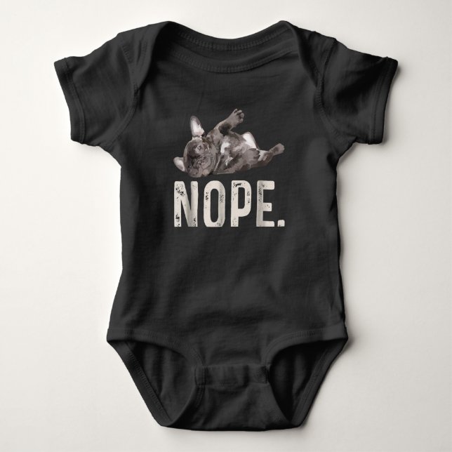 Nope Lazy French Bulldog Lover Gift Baby Strampler (Vorderseite)