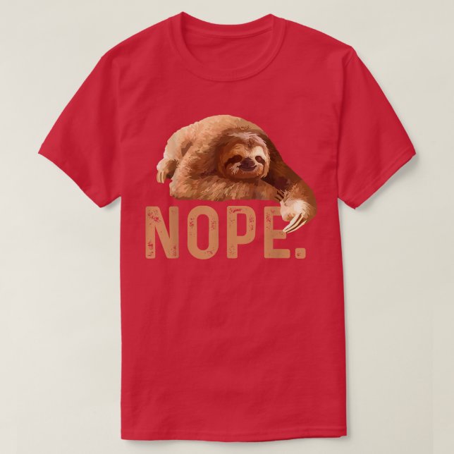 Nope Lazy Sloth T-Shirt (Design vorne)
