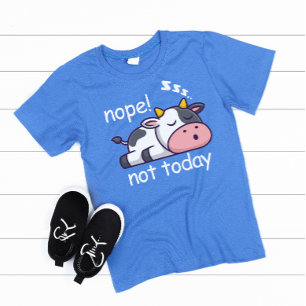 Nope noch nicht schlafend Kuh Illustration Grau Te T-Shirt
