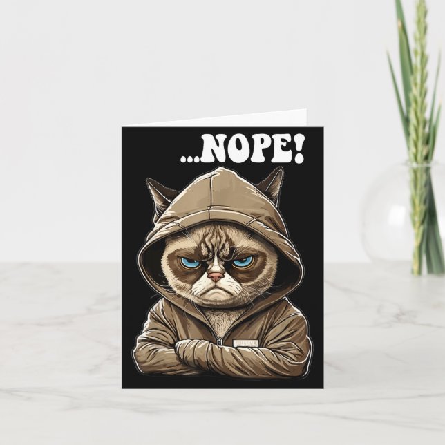 Nope! Nope - Employee Work Colleagues Teenager Cat Karte (Vorderseite)