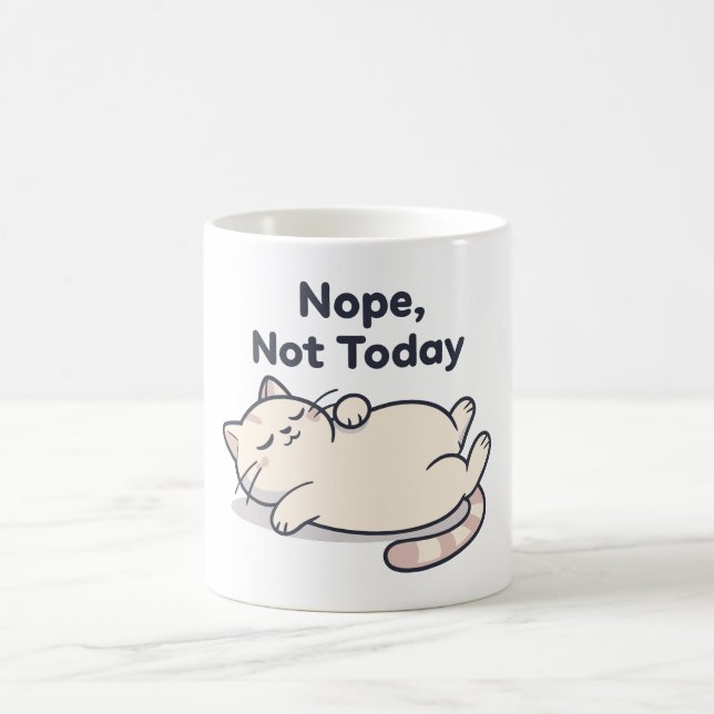 Nope Not Today Lazy Cat Funny Coffee Mug – Gift Kaffeetasse (Mittel)