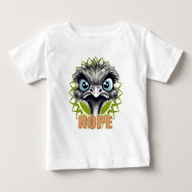 NOPE Ostrich White Baby Tee (Vorderseite)