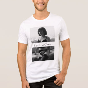 Nora Amour B&W T-Shirt, schwarzer Text Tri-Blend Shirt