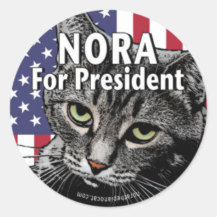 Nora für Präsident #7 Runder Aufkleber
