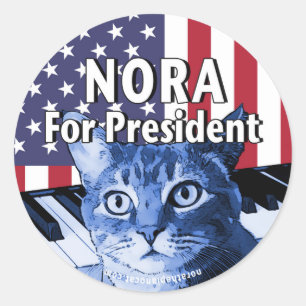 Nora für Präsidenten #4 Runder Aufkleber