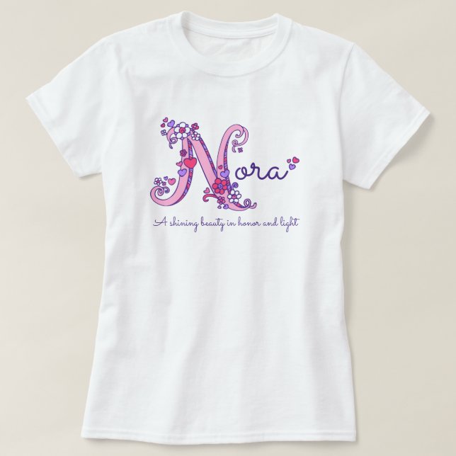 Nora-Mädchenname u. Bedeutung des T-Shirt (Design vorne)
