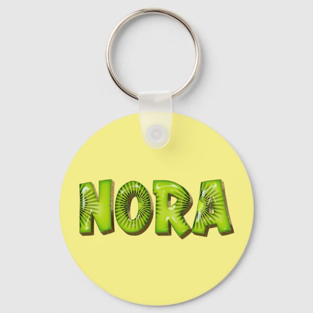 Nora Name Kiwi Design Schlüsselanhänger (Vorderseite)