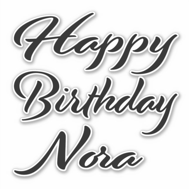 Nora Name Vorname black Sticker Geburtstag (Vorderseite)
