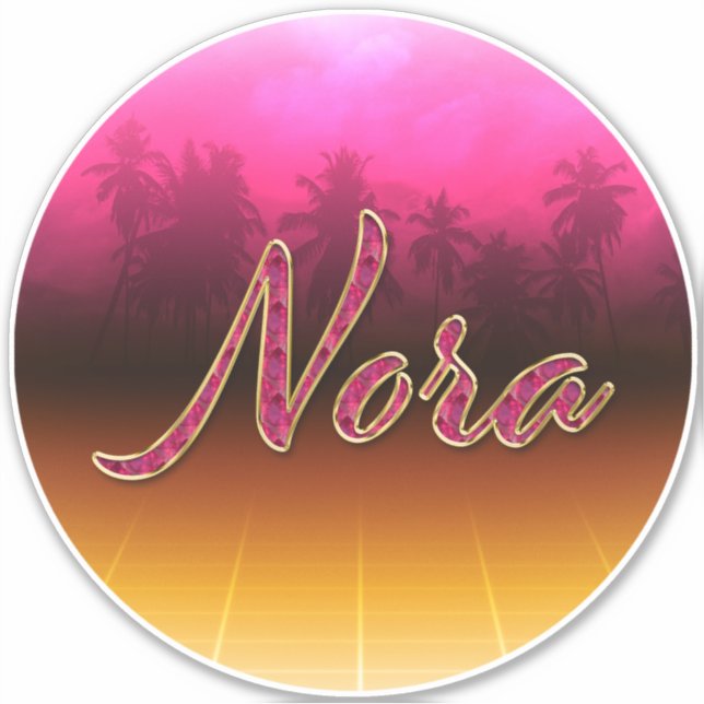 Nora Prénom Golden Pink Autocollants (Devant)
