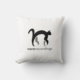 nora recordings logo white kissen