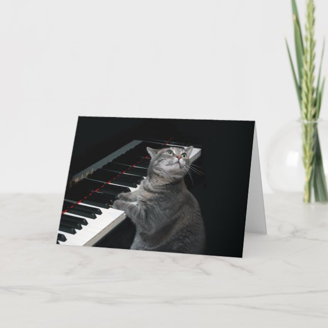 Nora The Piano Cat - Blank Folded Card - Style 002 Karte (Vorderseite)