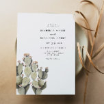 Norah - Bohemische Prickly Pear Cactus Desert Einladung<br><div class="desc">Diese Hochzeitseinladung beinhaltet eine bohemianische Aquarellgruppe mit prickelndem Birnenkaktus und modernem minimalistischem Design.</div>