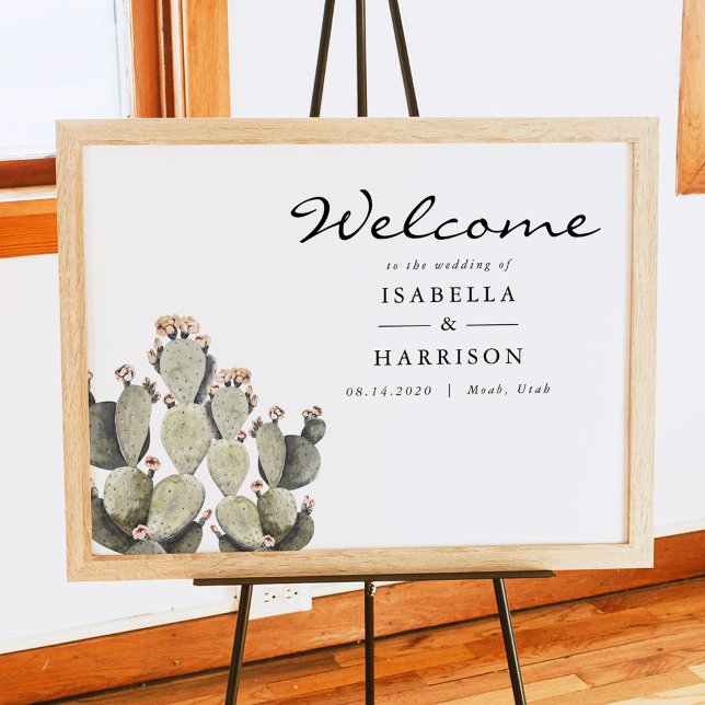 Norah - Prickly Pear Cactus Bohemisch Welcome Sign Poster (Von Creator hochgeladen)