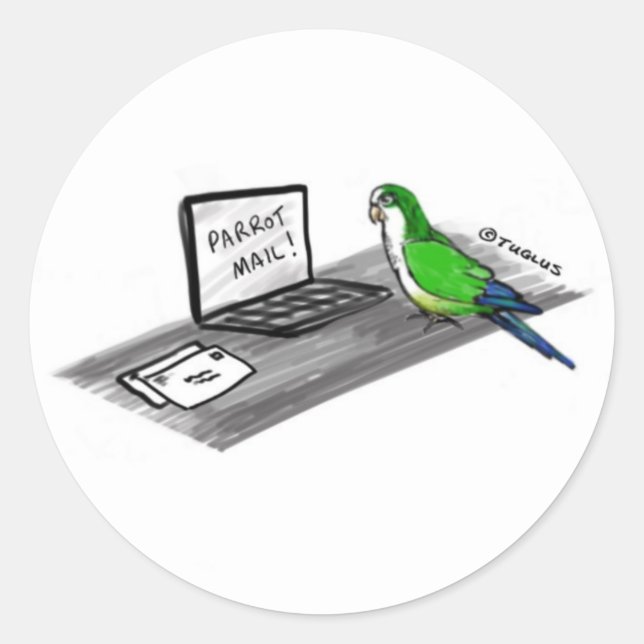 Norbert the Parrot Lieben mailen Runder Aufkleber (Vorderseite)