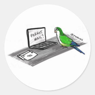Norbert the Parrot Lieben mailen Runder Aufkleber