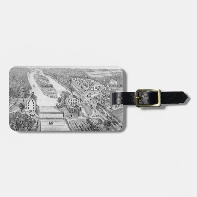 Nord Aurora Illinois Stone Lithograph 1871 Art Gepäckanhänger (Vorderseite horizontal)