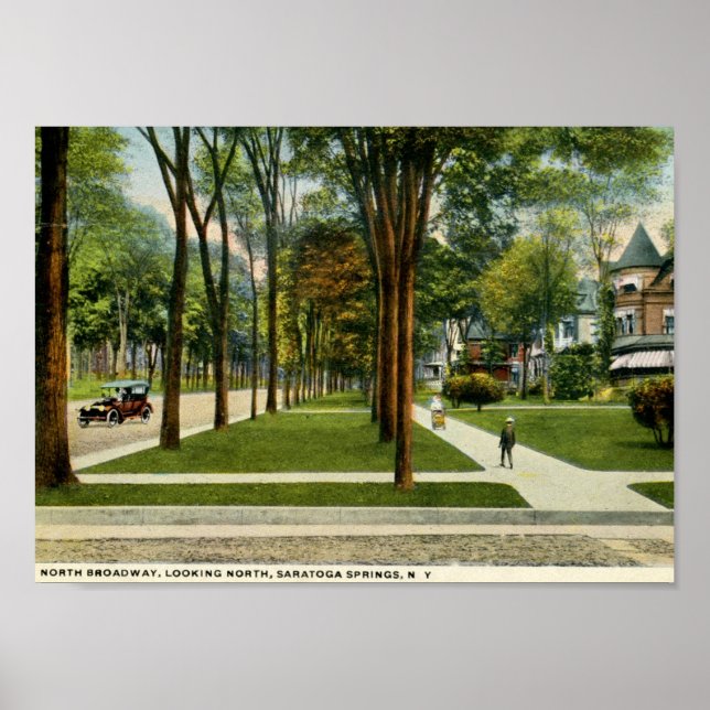 Nord Broadway, Saratoga Springs, NY Vintag Poster (Vorne)