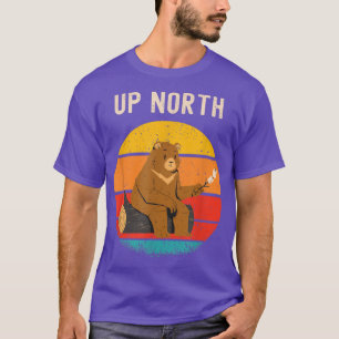 Nord-Camping Bär Retro Vintag Sunset Funny T-Shirt