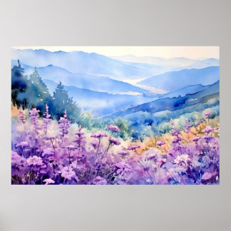 Nord-Carolina Aquarell-Wandkunst-Druck Poster