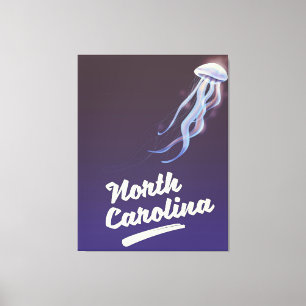 Nord-Carolina-Quallen-Reiseposter Leinwanddruck