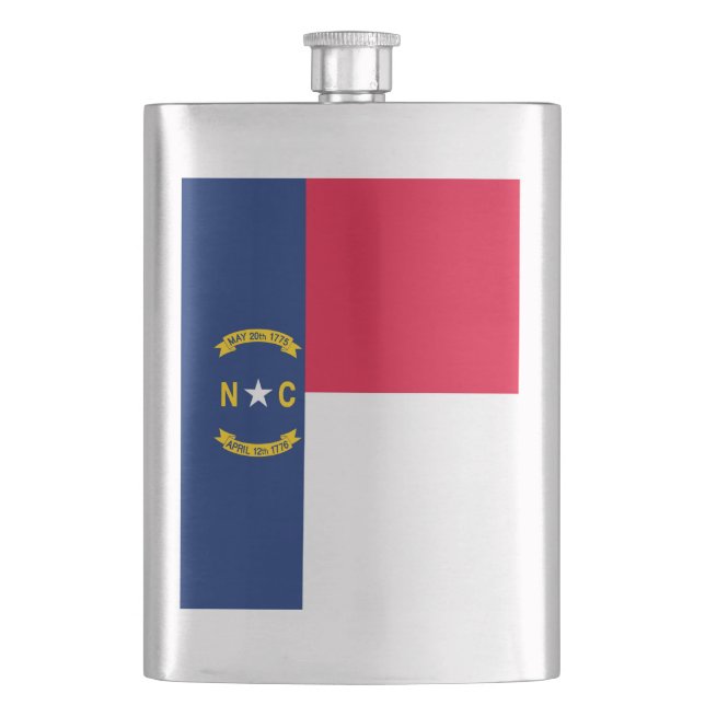 Nord-Carolina-Staatsflagge Flachmann (Vorderseite)