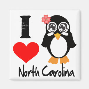 Nord-CarolinaPenguin - i-Liebe Nord-Carolina Magnet