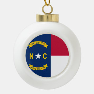 Nord-CarolinaStaats-Flagge Keramik Kugel-Ornament