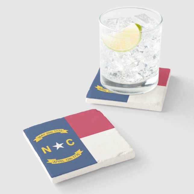 Nord-CarolinaStaats-Flagge Steinuntersetzer (Seitenansicht)