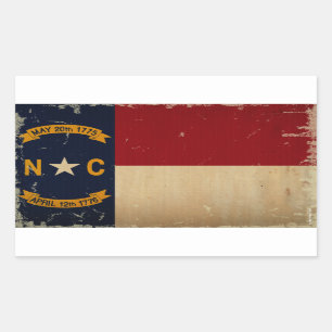 Nord-CarolinaStaats-Flagge WEINLESE Rechteckiger Aufkleber