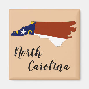 Nord-CarolinaStaats-Flaggen-Karte Magnet