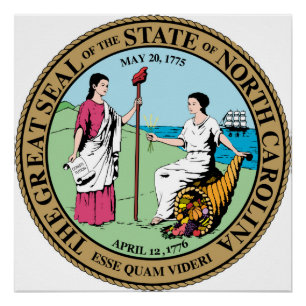 Nord-CarolinaStaats-Siegelamerika-Republiksymbol Poster