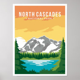 Nord Cascades Art Vintage Poster