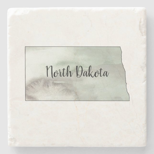 Nord-Dakota-Aquarellmalerei Steinuntersetzer (Vorderseite)