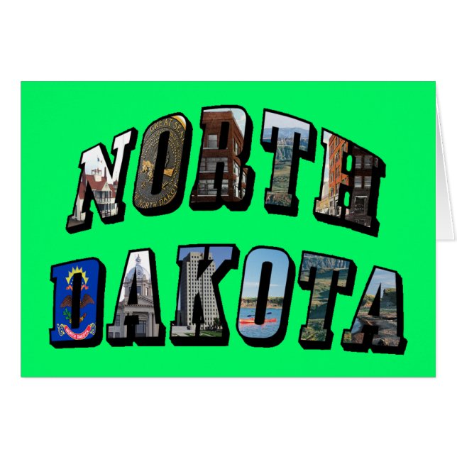 Nord-Dakota-Bildtext (Vorderseite (Horizontal))