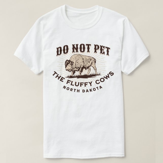Nord Dakota hält das Bison der fließenden Kühe nic T-Shirt (Design vorne)