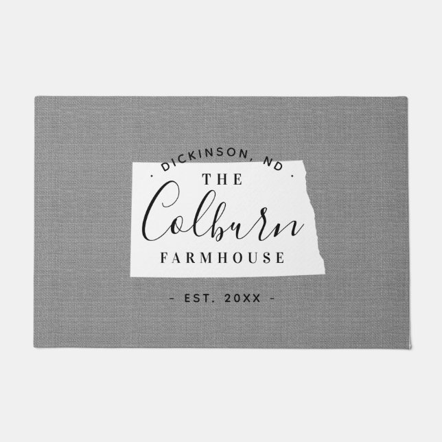 Nord-Dakota-Monogram-Staat Doormat Fußmatte (Vorderseite)