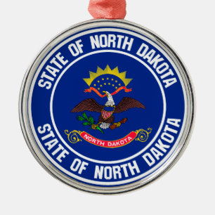 Nord-Dakota-RundEmblem Ornament Aus Metall