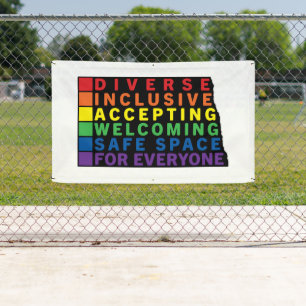 Nord-Dakota (schwarz) LGBTQ sicherer Platz Banner