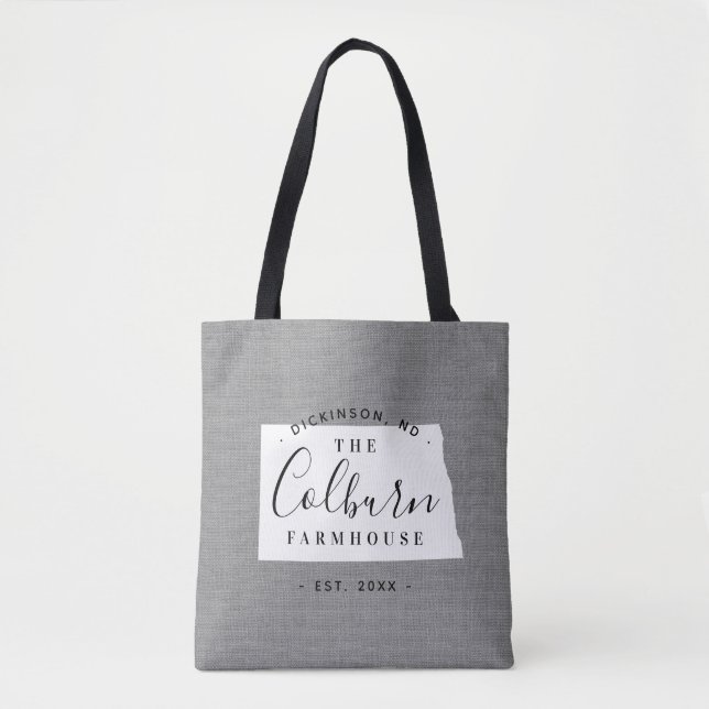 Nord-Dakota-Staat-Tote-Tasche Tasche (Vorderseite)
