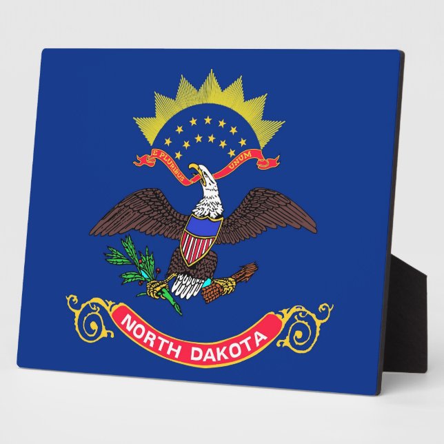 Nord-Dakota-Staatsflagge Fotoplatte (Seite)